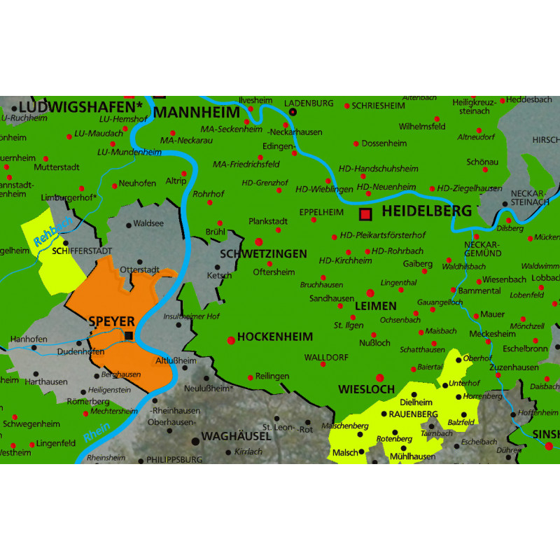 Die neue Karte der Kurpfalz