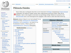 Wikipedia: Pfälzische Dialekte